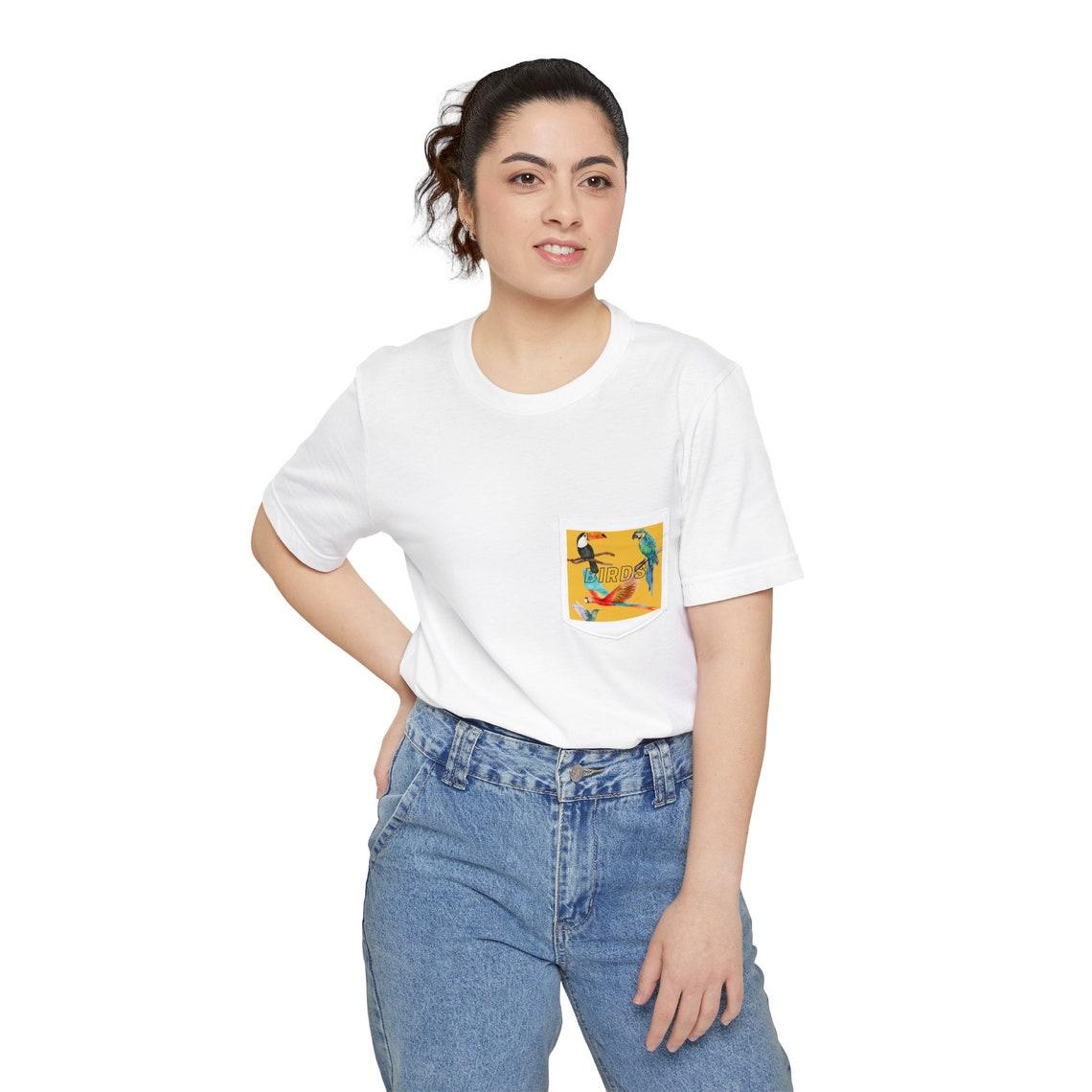 Birds Unisex Pocket Tee view 4