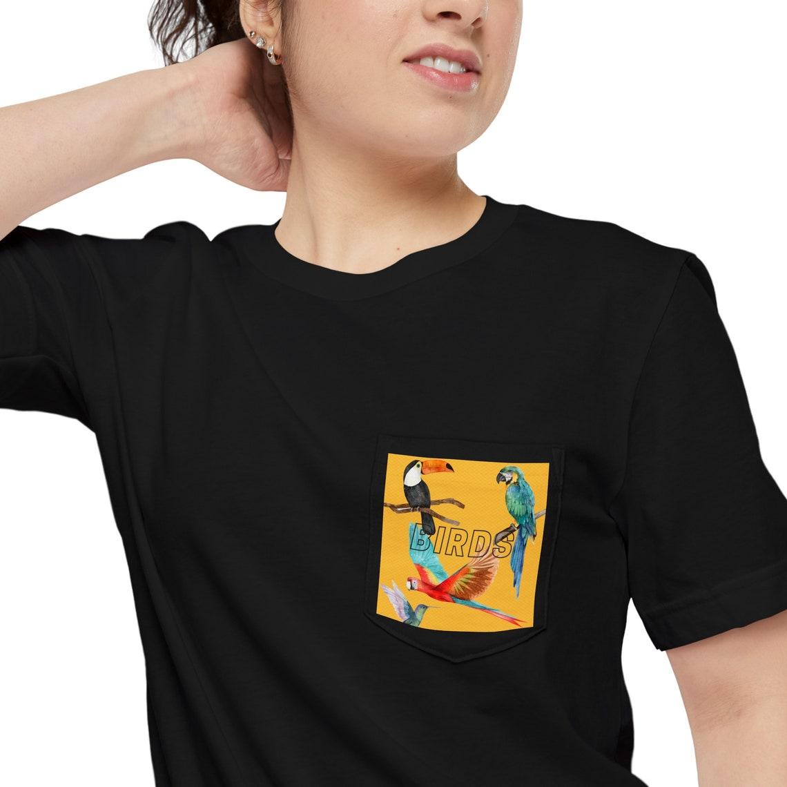 Birds Unisex Pocket Tee view 8