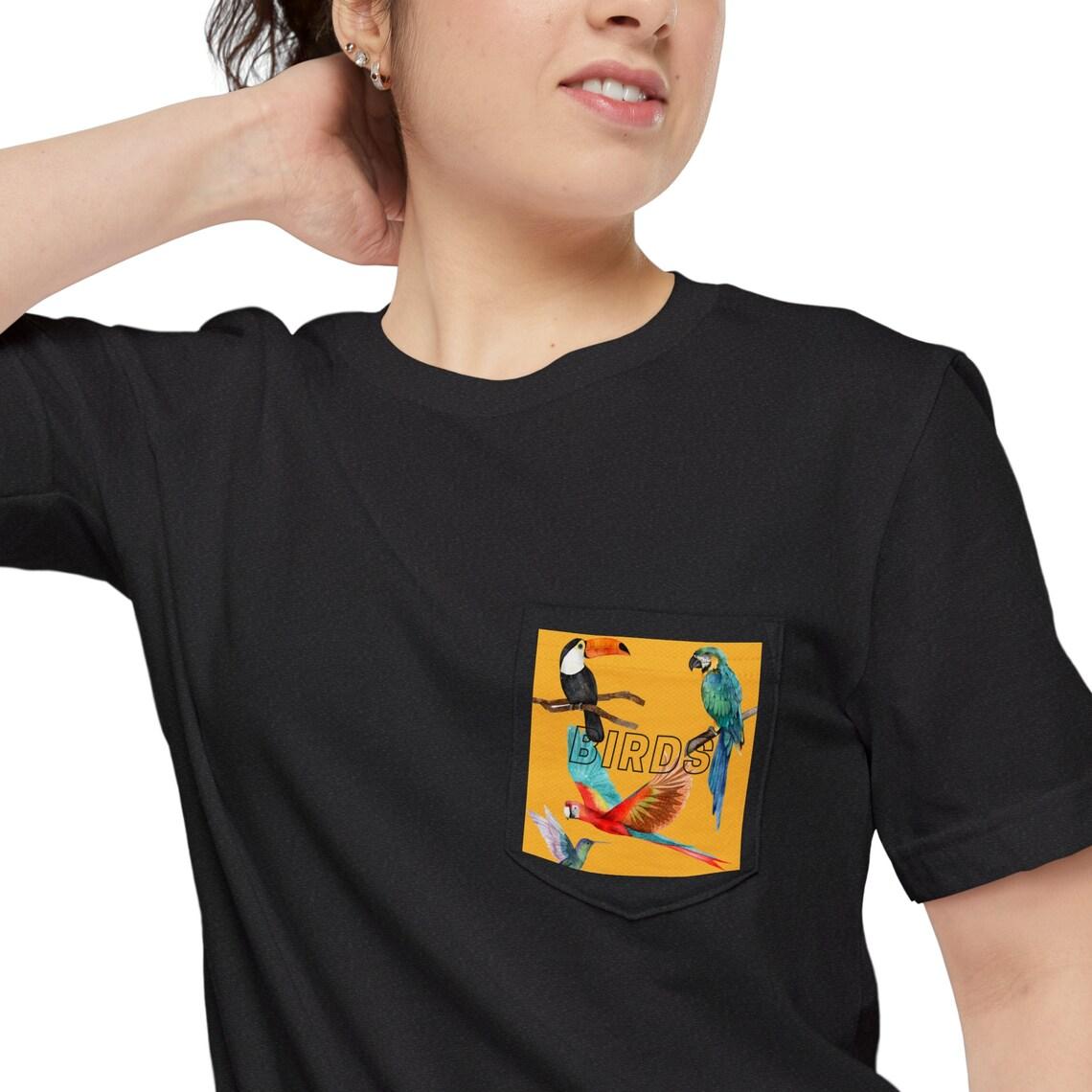 Birds Unisex Pocket Tee view 9