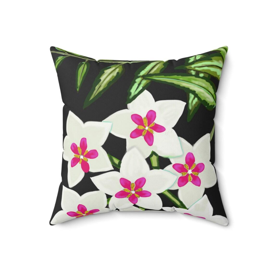 Hoya Wax Plants & Flowers Square Pillow view 10