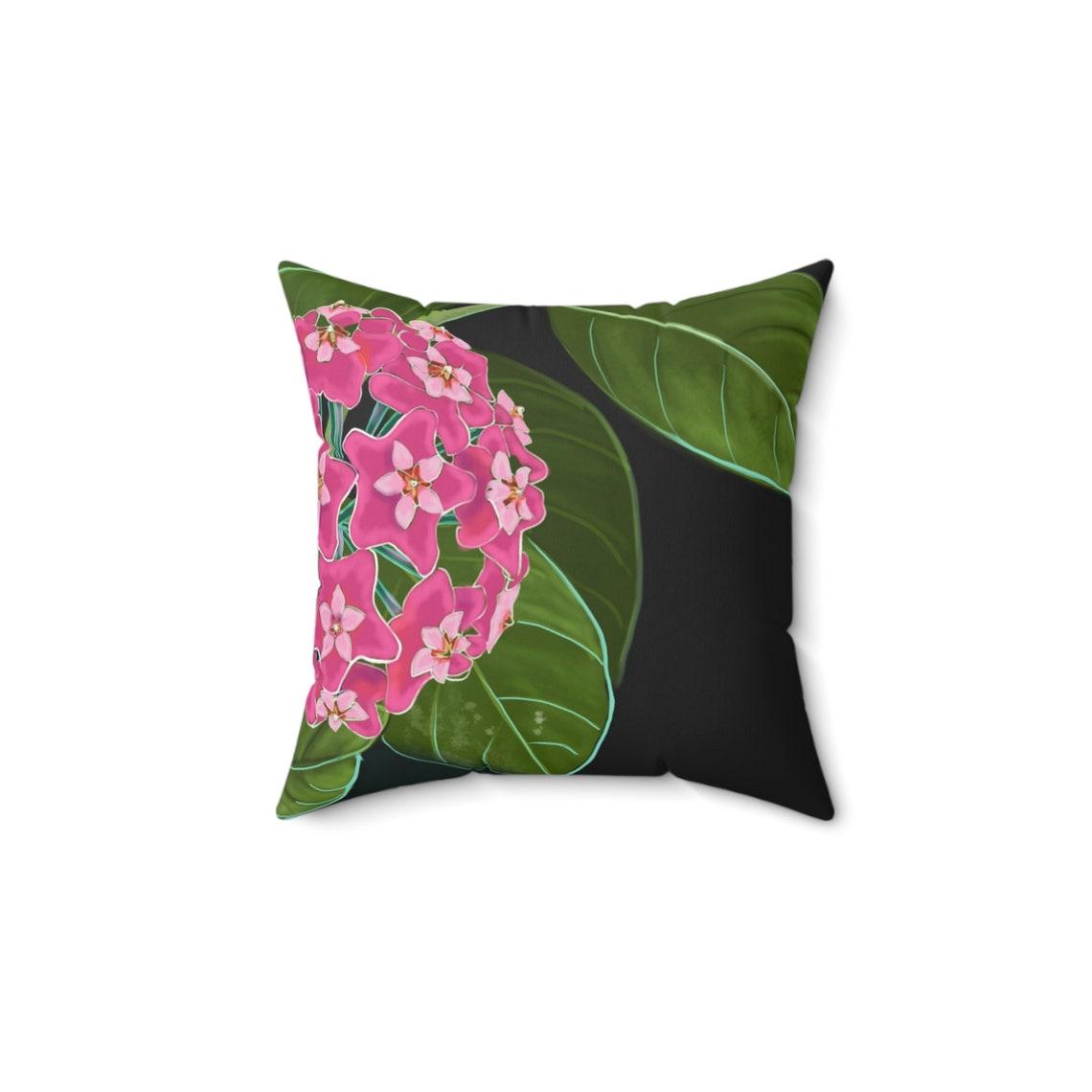 Hoya Wax Plants & Flowers Square Pillow view 5