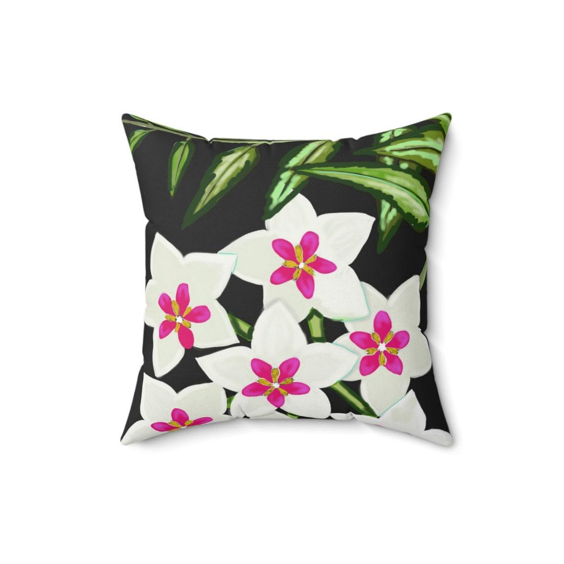 Hoya Wax Plants & Flowers Square Pillow view 7
