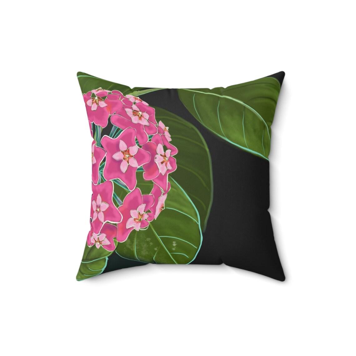 Hoya Wax Plants & Flowers Square Pillow view 8