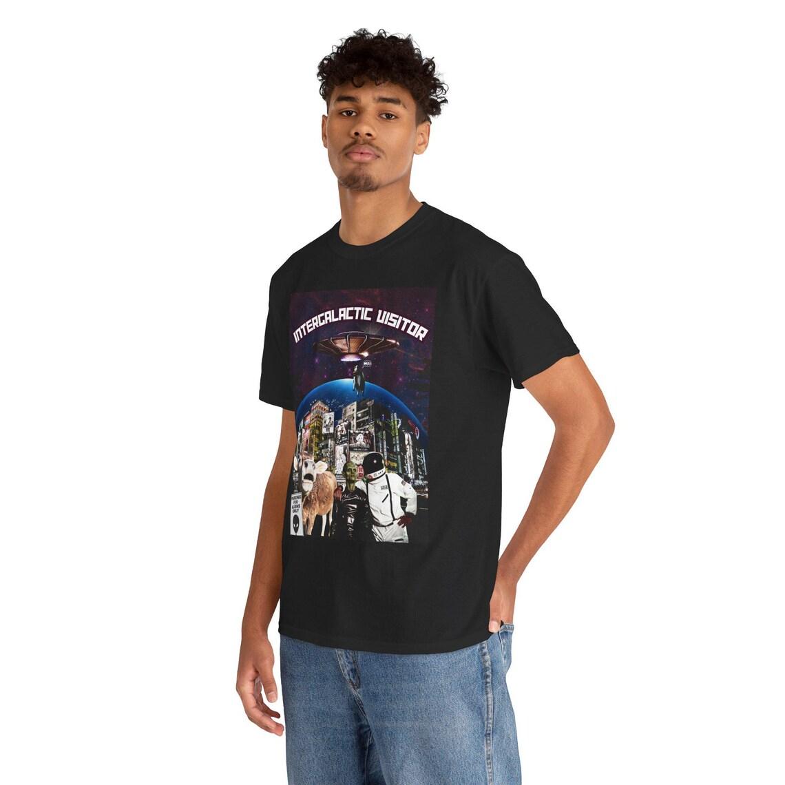Intergalactic Visitor T-Shirt - A Cosmic Blend of Humor and Sci-Fi view 10