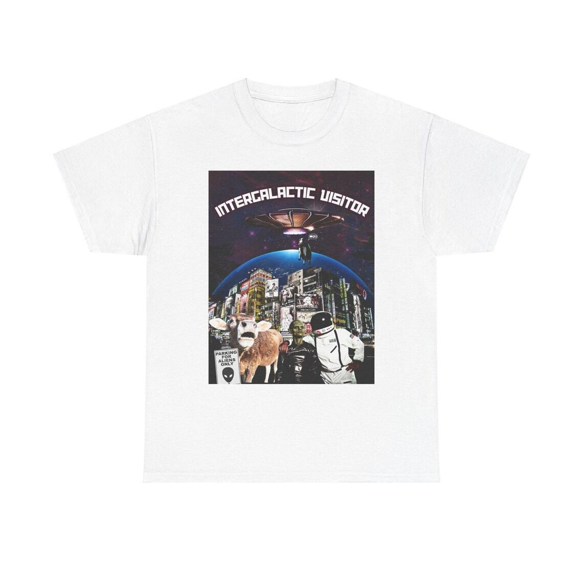 Intergalactic Visitor T-Shirt - A Cosmic Blend of Humor and Sci-Fi view 2