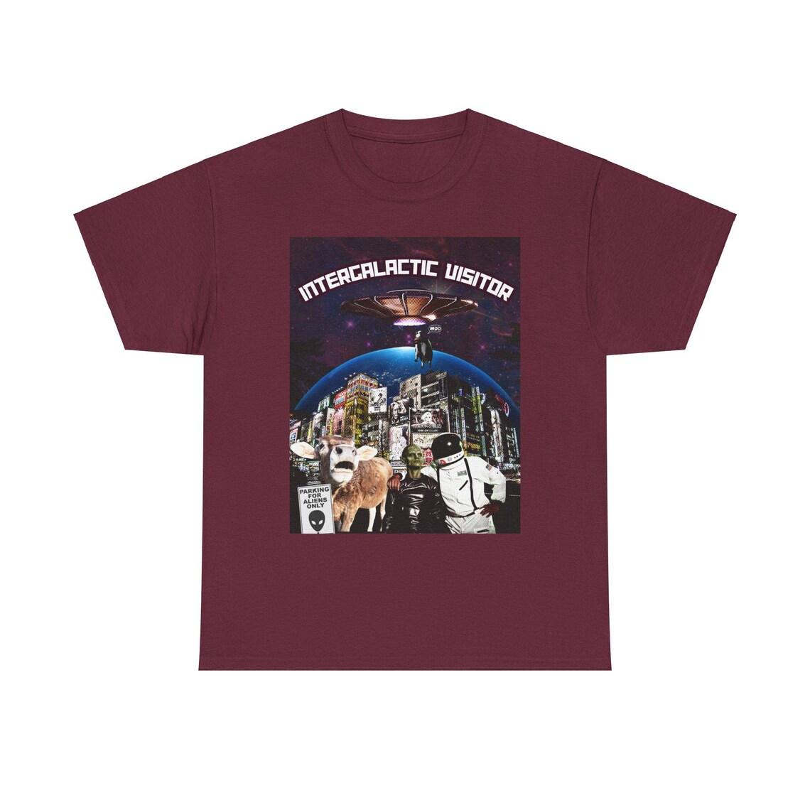 Intergalactic Visitor T-Shirt - A Cosmic Blend of Humor and Sci-Fi view 3