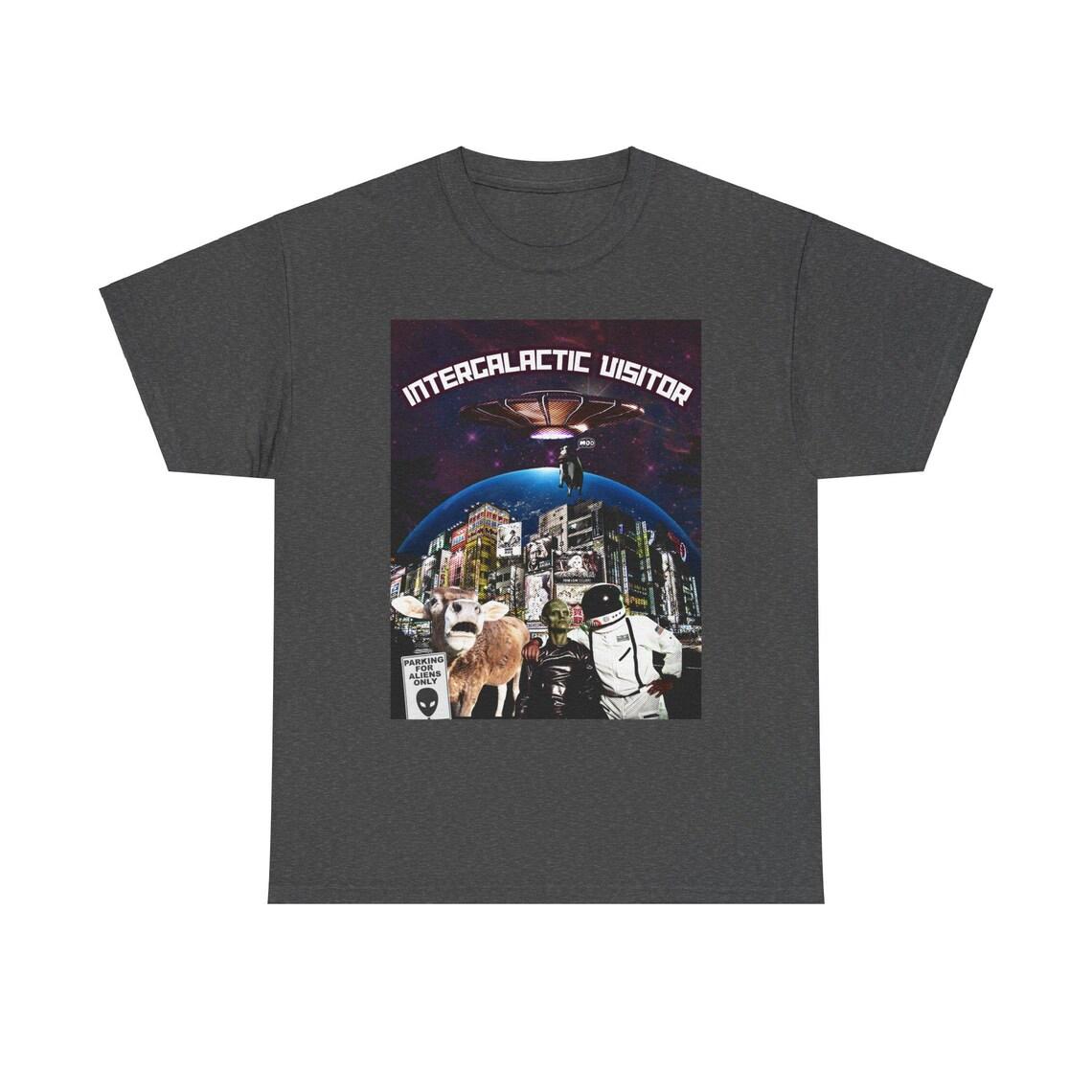 Intergalactic Visitor T-Shirt - A Cosmic Blend of Humor and Sci-Fi view 4