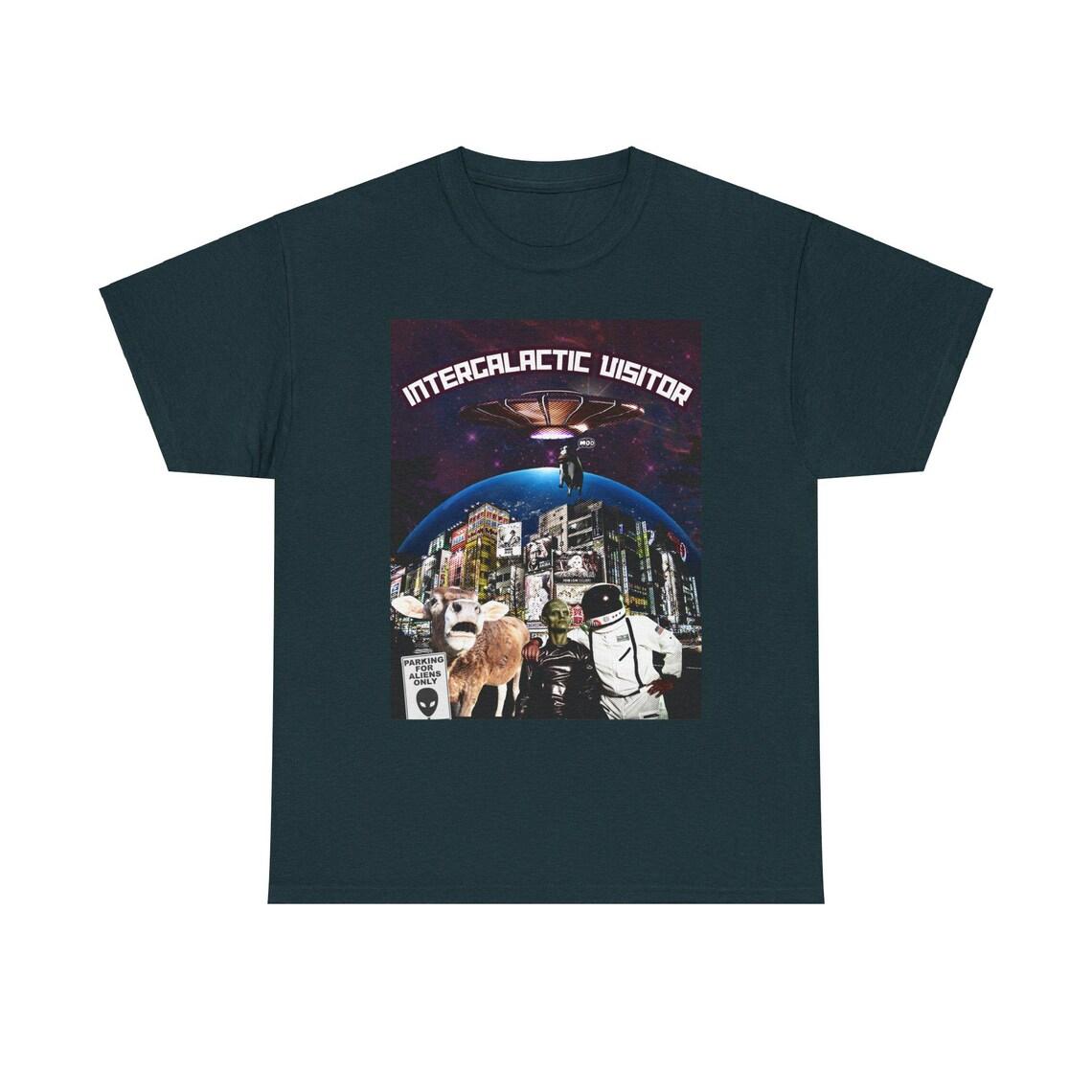 Intergalactic Visitor T-Shirt - A Cosmic Blend of Humor and Sci-Fi view 5