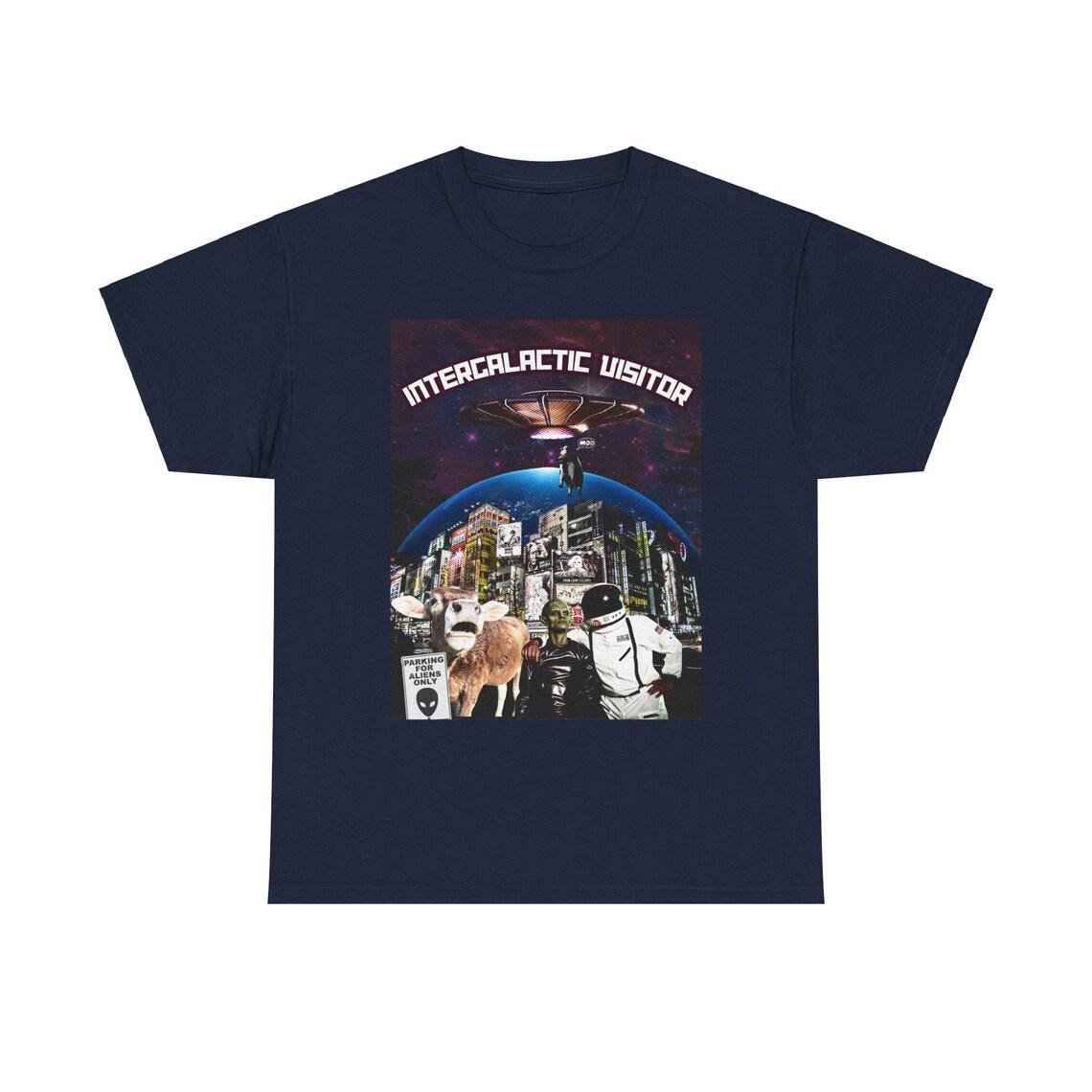 Intergalactic Visitor T-Shirt - A Cosmic Blend of Humor and Sci-Fi view 6