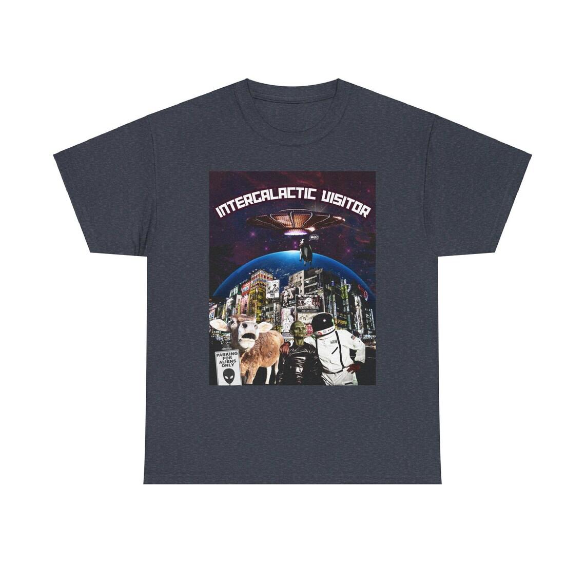Intergalactic Visitor T-Shirt - A Cosmic Blend of Humor and Sci-Fi view 7