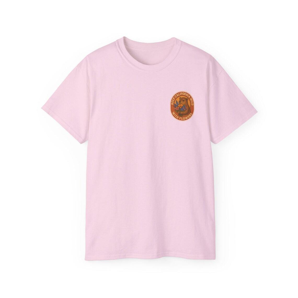 Keep California Wild With Flowers Vintage Rock Hyrax & Native Wildflowers Retro Nature T-Shirt view 10