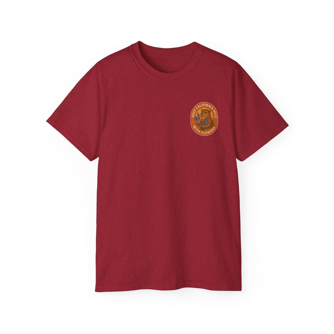 Keep California Wild With Flowers Vintage Rock Hyrax & Native Wildflowers Retro Nature T-Shirt view 8