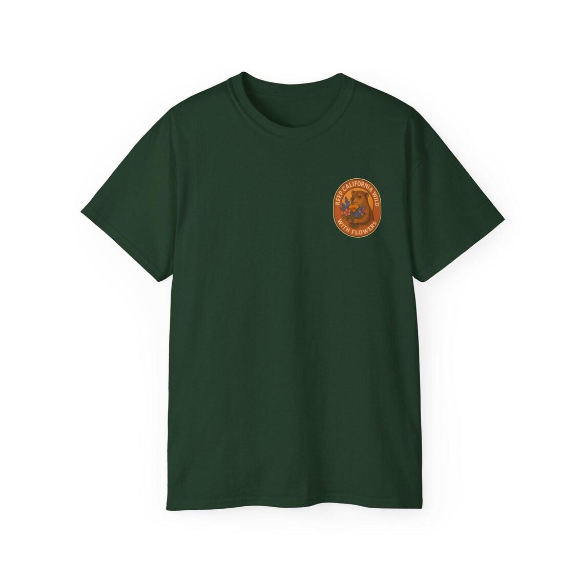 Keep California Wild With Flowers Vintage Rock Hyrax & Native Wildflowers Retro Nature T-Shirt view 9