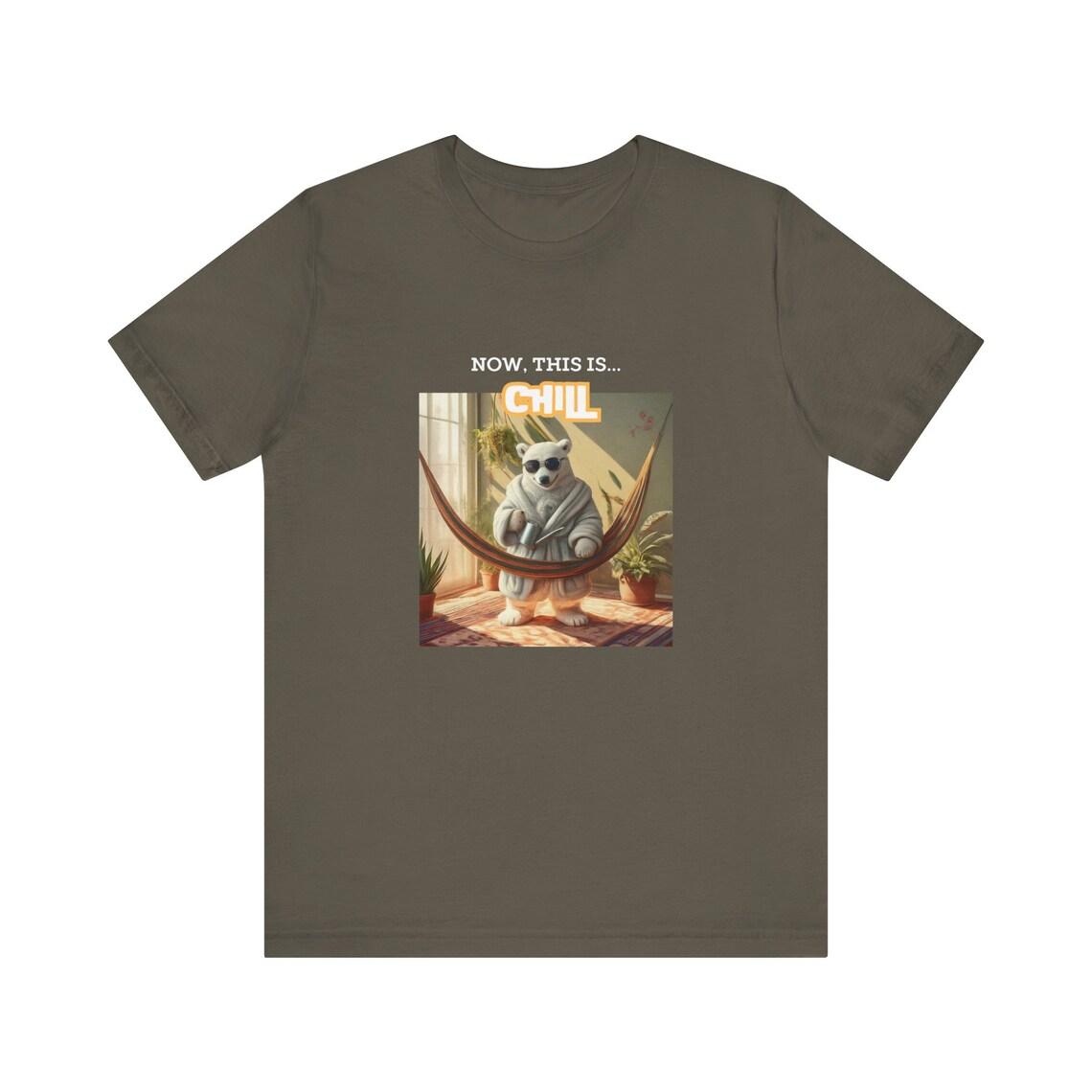 Now This Is... Chill / Polar bear, house plants design Tee view 4