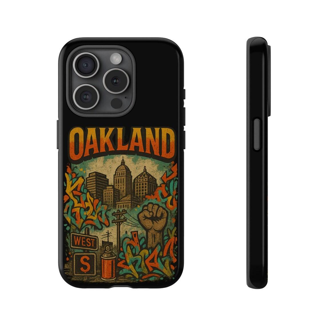 Oakland Tough Phone Case: Gritty Urban Design, Shock-Absorbing Silicone view 2