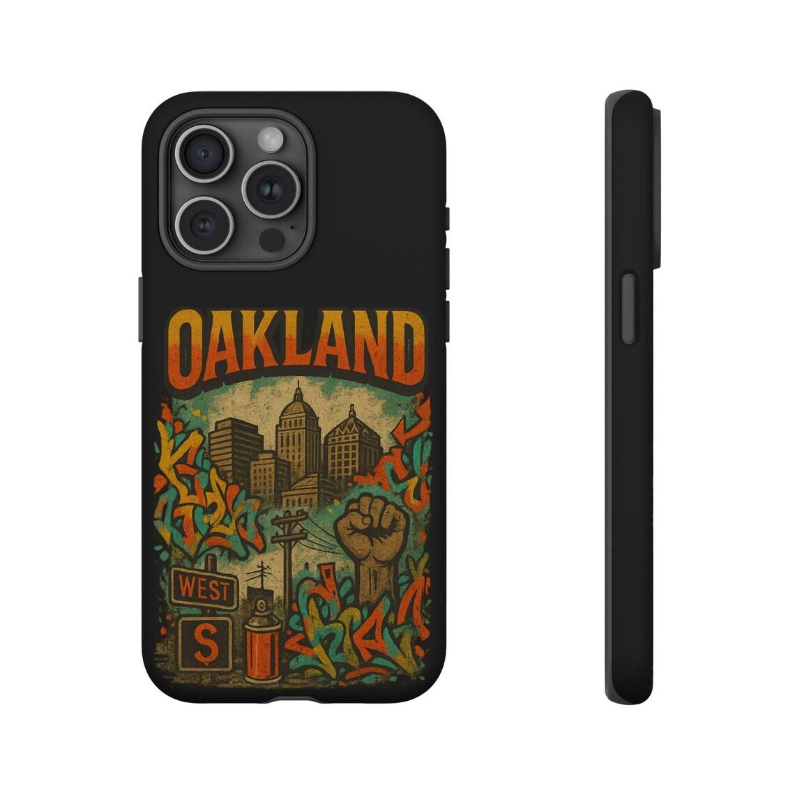 Oakland Tough Phone Case: Gritty Urban Design, Shock-Absorbing Silicone view 4