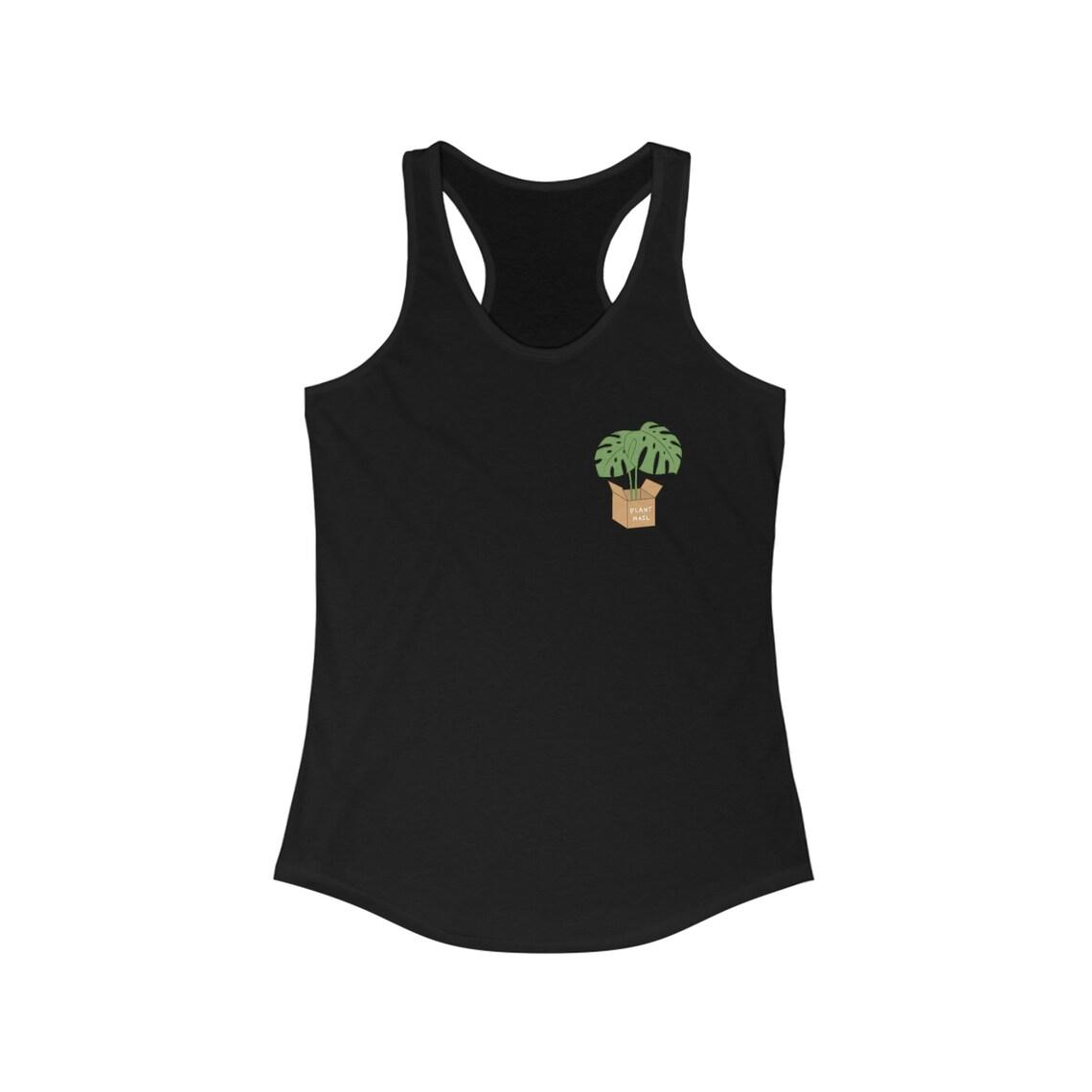 Plant Mail Graphic Design Women's Racerback Tank view 3